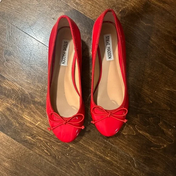 Steve Madden Shoes Steve Madden Cherish Red Patent Flats Size